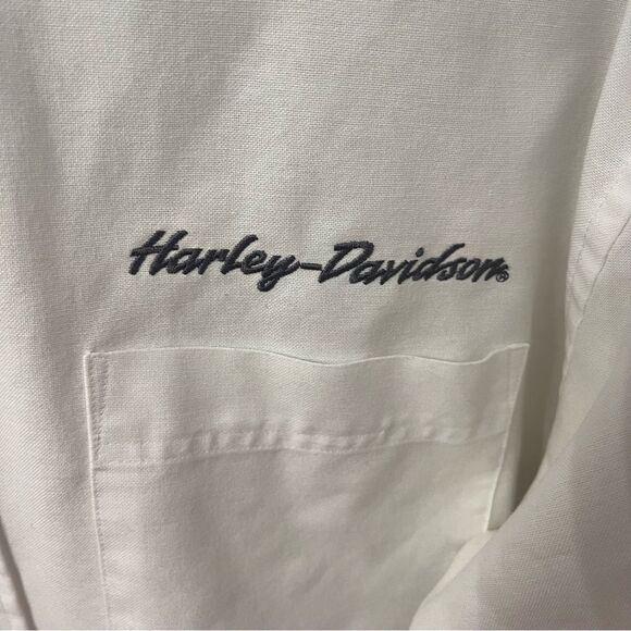Harley-Davidson Motorcycle White Button Up Shirt - Picture 2 of 7